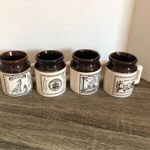 Vtg Beauceware Ye Olde Canadian Mug Set